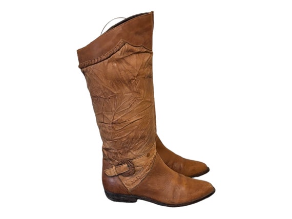 Vintage Boots-Brown Boots-Tall Riding Boots-US Wo… - image 1