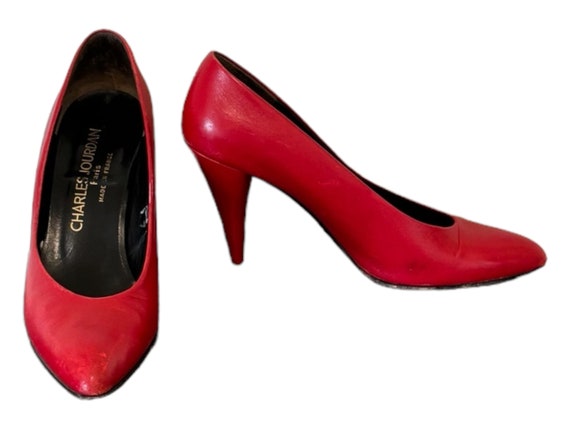 Vintage Shoes-Red Shoes-High Heel Pumps-US Women … - image 5