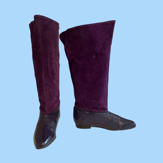 Vintage Boots-Boots-Size 5.5 Boots-Purple Boots-W… - image 3