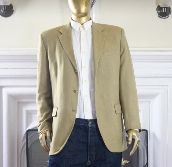 Vintage Mens Sportcoat. Size 42L Tan 1980s Chaps 1