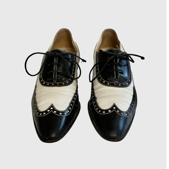 Vintage Shoes-Shoes-Size 8 Shoes-Black shoes-Whit… - image 2