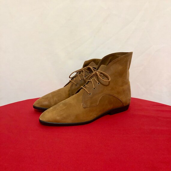 Vintage Ankle Boots. Size 9M Short Brown 100% Genu