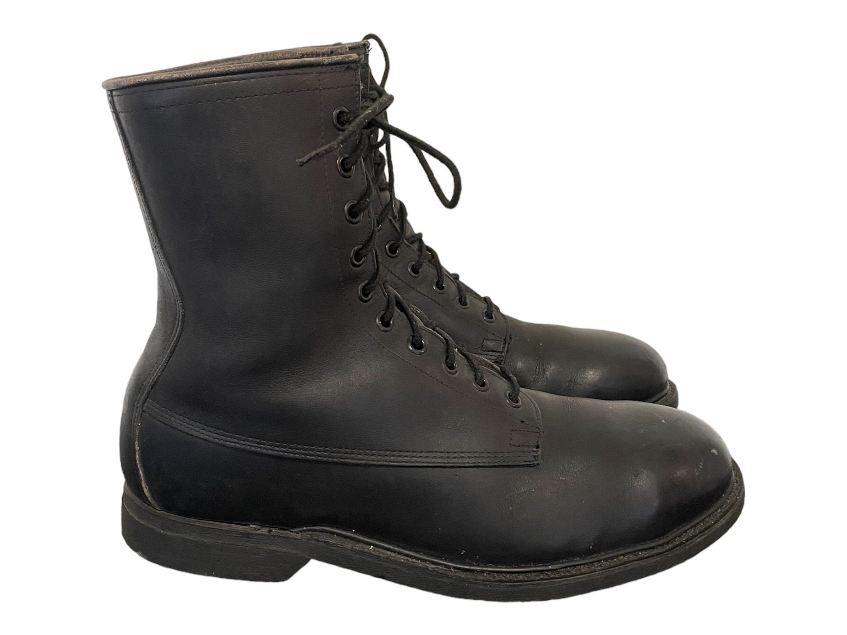 Vintage 1991 black combat leather boots Men’s 6.5 women’s 8‎ Vintage Black 1987 ADDISON SHOE COMP. 9 Hole Military Combat  main image 3