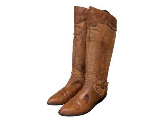 Vintage Boots-Brown Boots-Tall Riding Boots-US Wo… - image 5