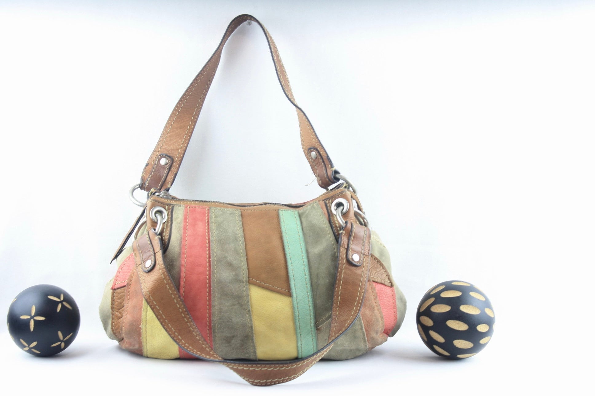 Vintage Purse. Vintage 1990s Women Multi Color Genuine