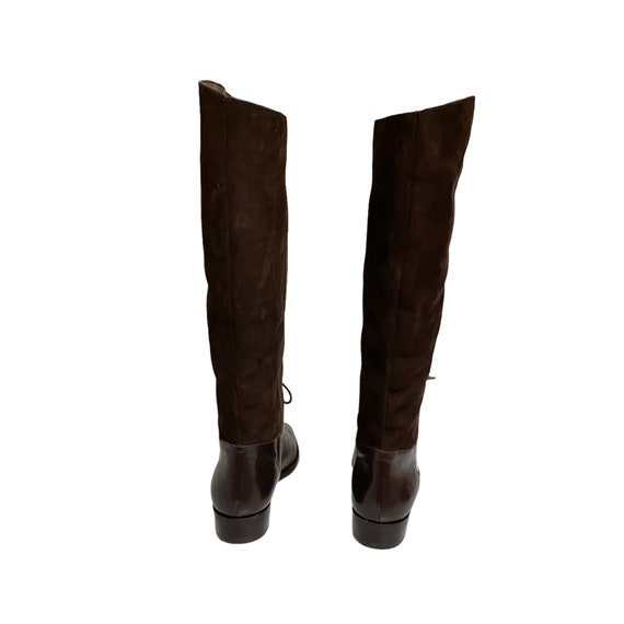 80s Vintage Riding Boots-Two Tone Brown Genuine L… - image 6