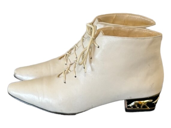 Vintage Boots-White Boots-Ankle Boots-US Women Si… - image 3