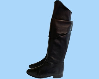 Vintage Boots-Boots-Size 8 boots-Euro 39-Thigh High Boots-Italian Made-1980s.