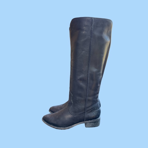 90s Vintage Boots-Black Frye Boots-Women Vintage … - image 1