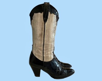 Buty Vintage-Buty Vintage-Rozmiar 5,5-Czarne buty-Buty damskie-Wyprodukowano w Hiszpanii-Lata 70.