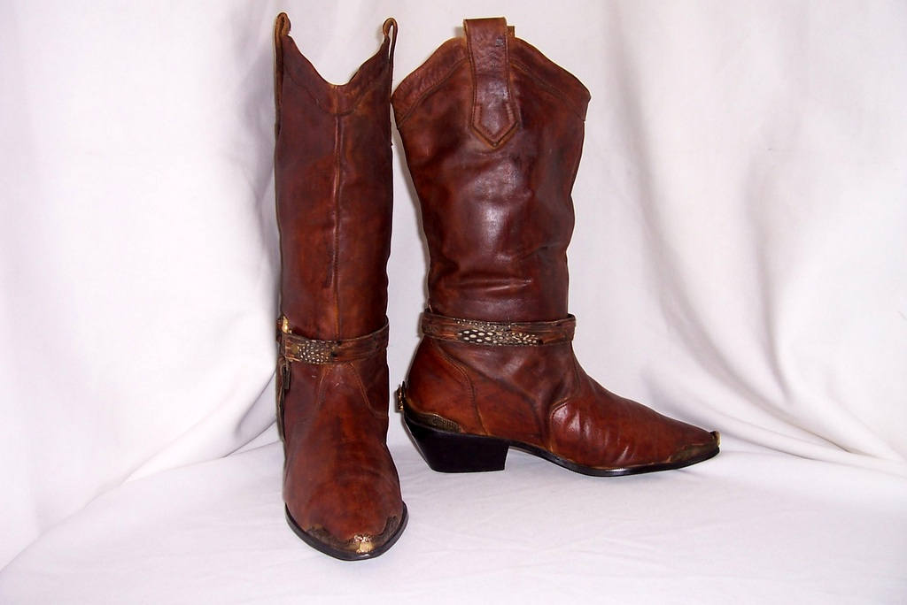 Sz 8m Mujer Vintage Marrón Marrón Marrón cuero 1990s western style cowgirl botas with eagle harness. 70e4cb Sz 8m Mujer Vintage Marrón Marrón Marrón cuero 1990s western style cowgirl botas with eagle harness. 70e4cb