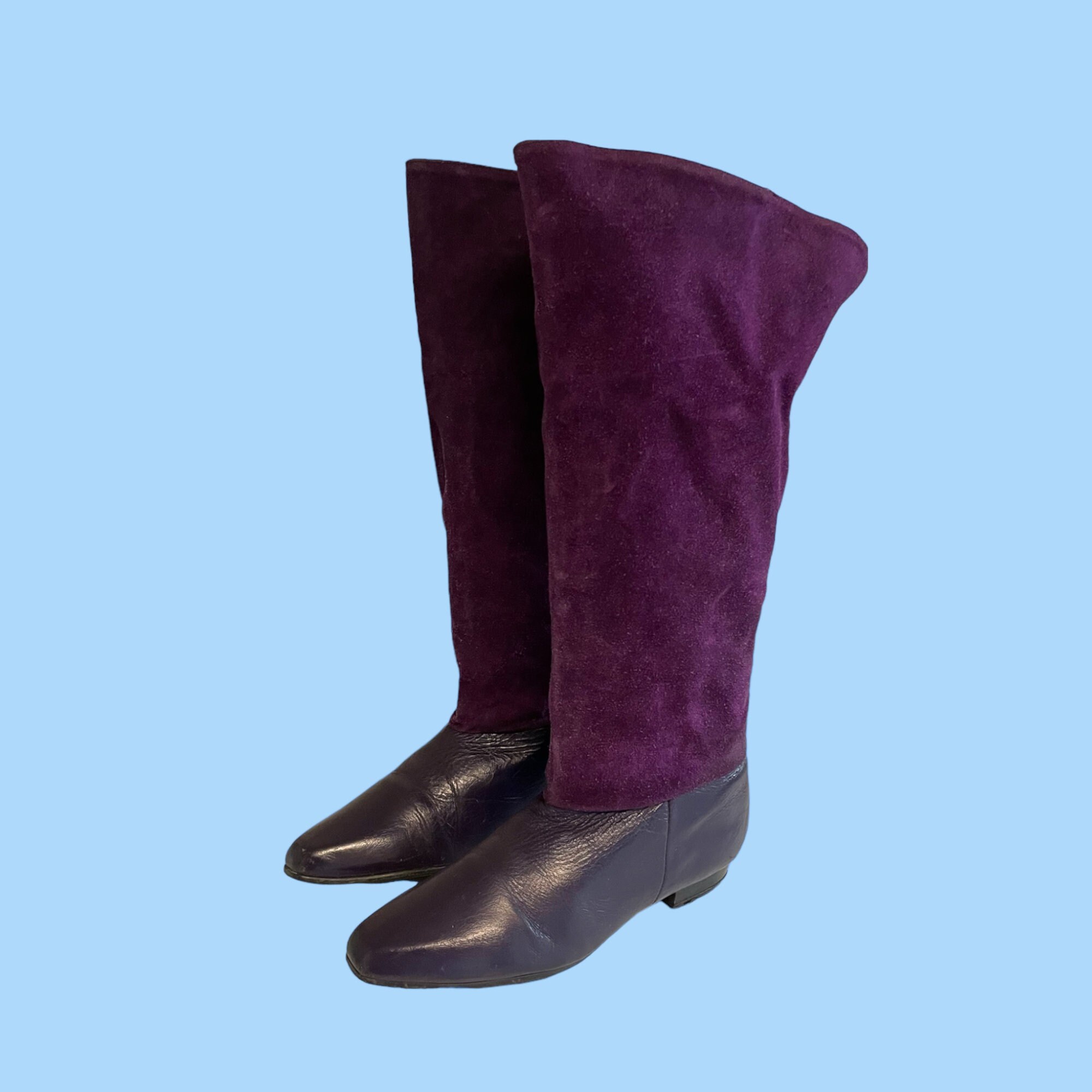 Purple slouch boots discount