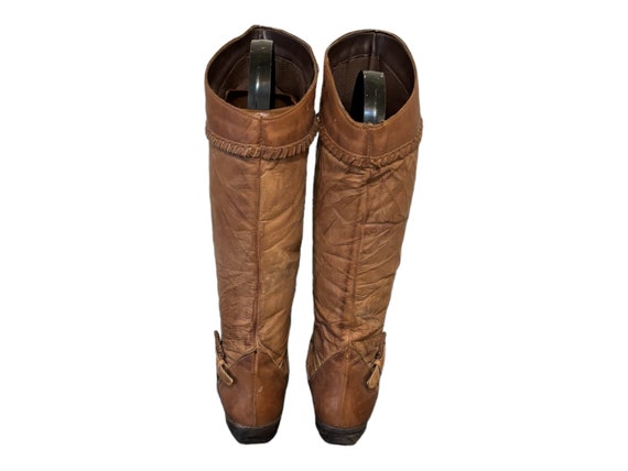 Vintage Boots-Brown Boots-Tall Riding Boots-US Wo… - image 9