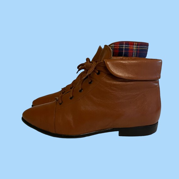 Vintage Boots-Boots-Size 6.5 Boots-Brown Boots-Ankle Boots-Granny Boots-1980s Boots. View 5