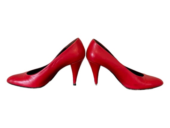 Vintage Shoes-Red Shoes-High Heel Pumps-US Women … - image 6
