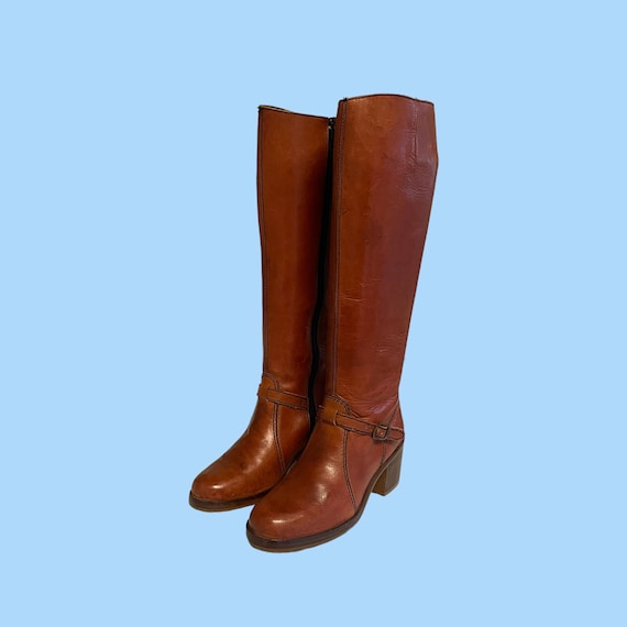 vintage boots-boots vintage-size 5.5 boots-brown … - image 1