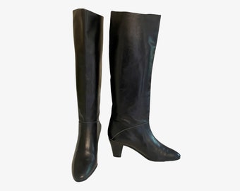 Lavorazion Artigiana-Vintage Boots-80s Designer boots-Size 6.5 Boots-Gifts for her-Italian made boots-Riding boots-Vintage women wear.