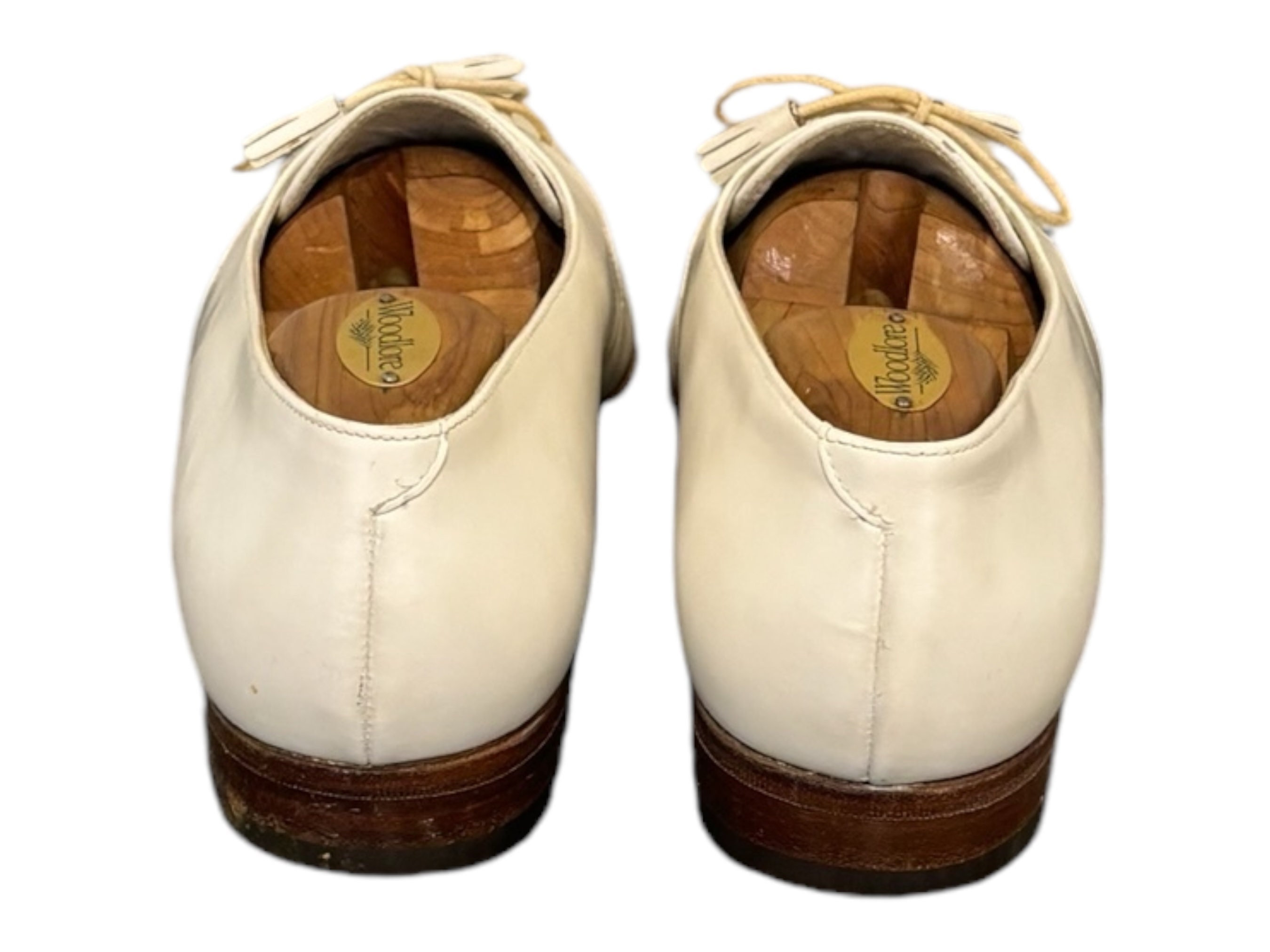 80s vintage leather shoes （MADE IN ITLY） Vintage Shoes-mauri Italian Shoes-white Shoes-us Men Size 11