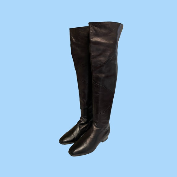 90s Thigh High Boots vintage Boots women Vintage Boots gift for Her size 7 Boots flat Zip up Boots tall Women Boots. Etsy UK