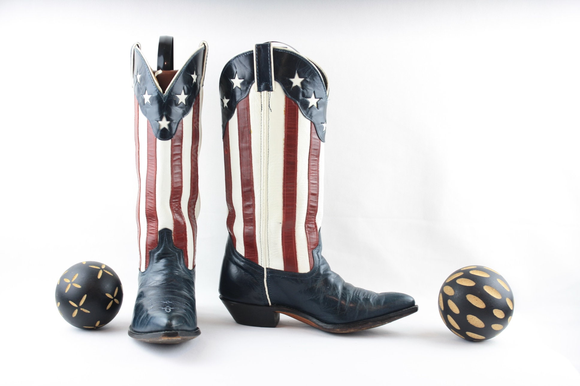 Vintage Bootsamerican Flag Boots Women's Cowboy Boots Vintage Leather