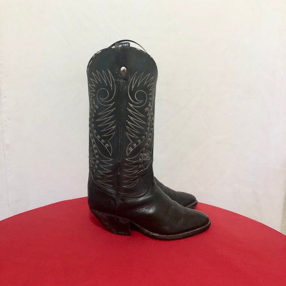 tall black cowboy boots