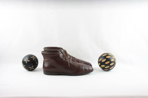 Vintage Women Ankle Boots-Sz 7.5 Lace-Up Boots-199