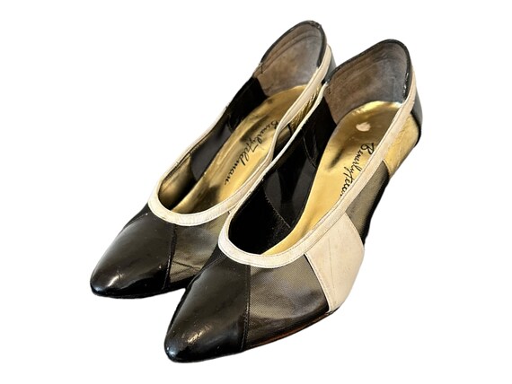 Vintage 80s-Women Pumps-Women US Size 6.5-Black W… - image 1