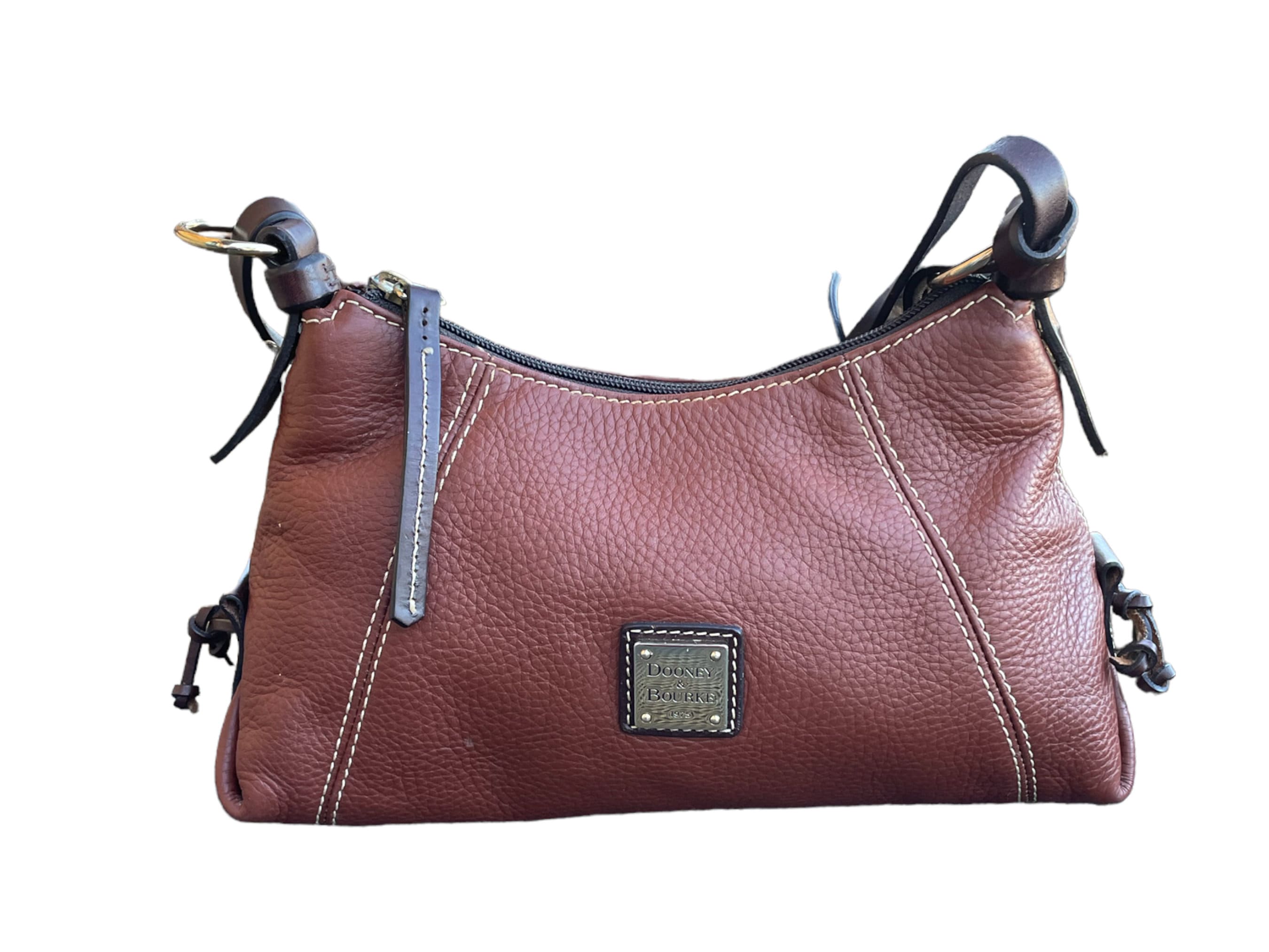 DOONEY&BOURKE ダークブラウン レザー ショルダーバッグ ヴィンテージ Dooney & Bourke レザーショルダーバッグ：ブラウン 90