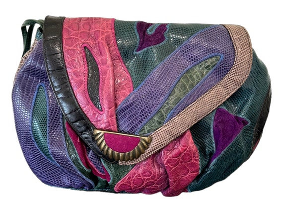 Vintage Purse multi Color Purse sharif Purse made in New York Usa genuine Leather 1980s Sharif Purse sharif Vintage Shoulder Bag. Etsy