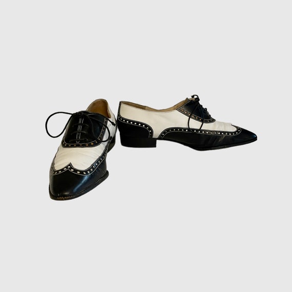 Vintage Shoes-Shoes-Size 8 Shoes-Black shoes-Whit… - image 3