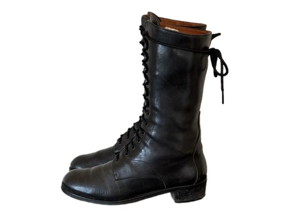 Vintage Boots-Black Boots-Lace Up Boots-US Women … - image 1