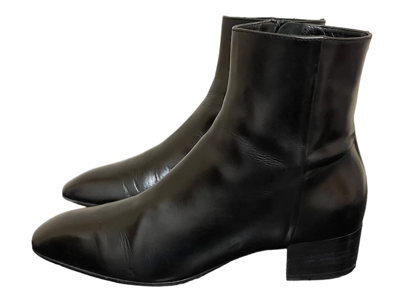 Vintage 1990s Black Leather Zip Up Women Ankle Boots-US Women Size 8.5 image 3