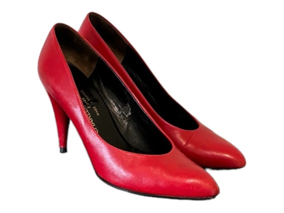 Vintage Shoes-Red Shoes-High Heel Pumps-US Women … - image 1