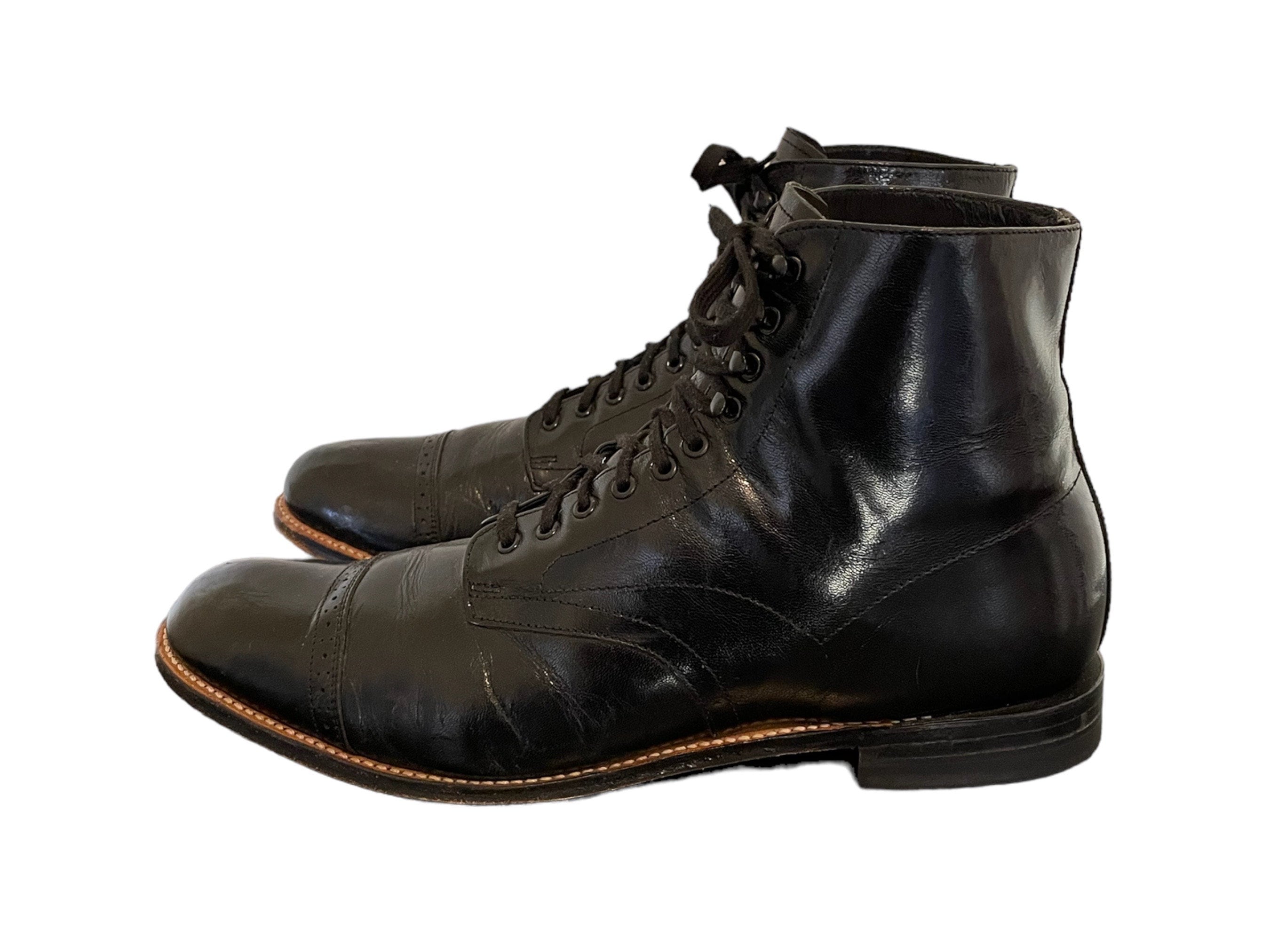 1980s Vintage Stacy Adams Leather Ankle Boots - US Men