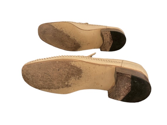 70s Vintage Shoes-Beige Men Loafers-US Men Size 7… - image 10
