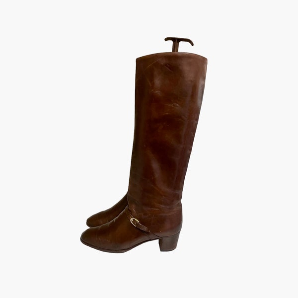 Vintage Boots//Boots//Brown Boots//Tall Boots//Riding Boots//Italian Made.