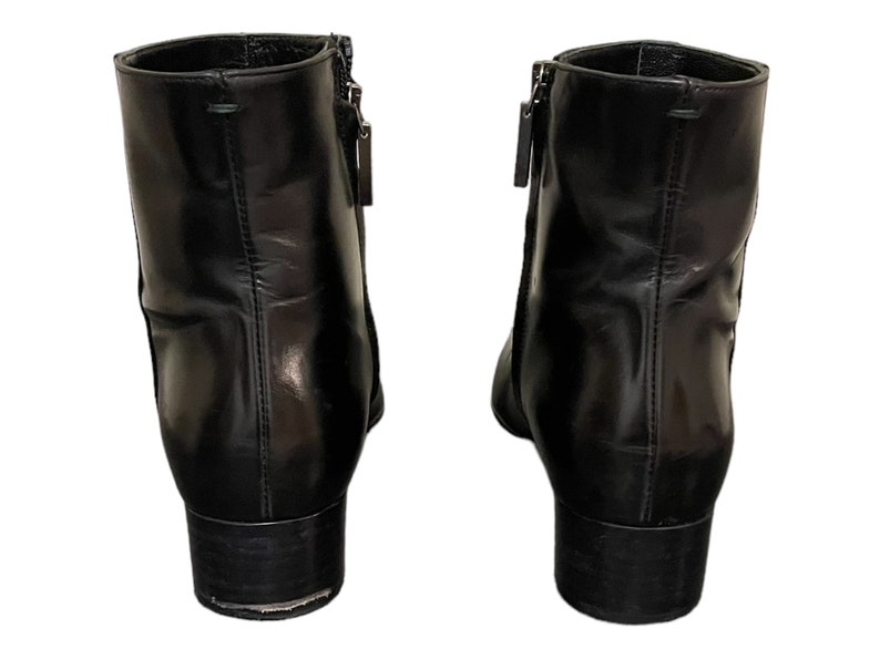 Vintage 1990s Black Leather Zip Up Women Ankle Boots-US Women Size 8.5 image 6
