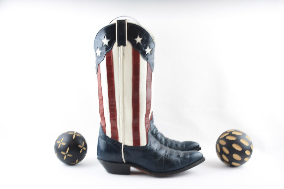 Vintage Bootsamerican Flag Boots Women's Cowboy Boots Etsy