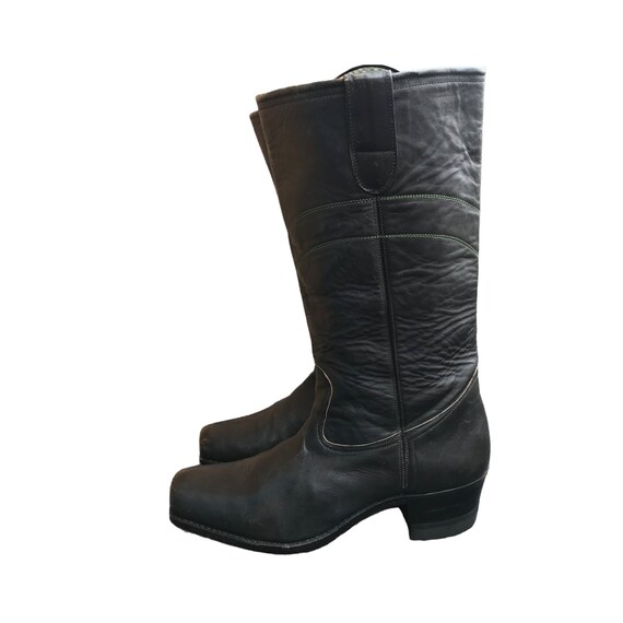 90’s vintage engineer boots leather 1990s Vintage Black Leather Engineer Boots - Men's US 9.5 - Etsy