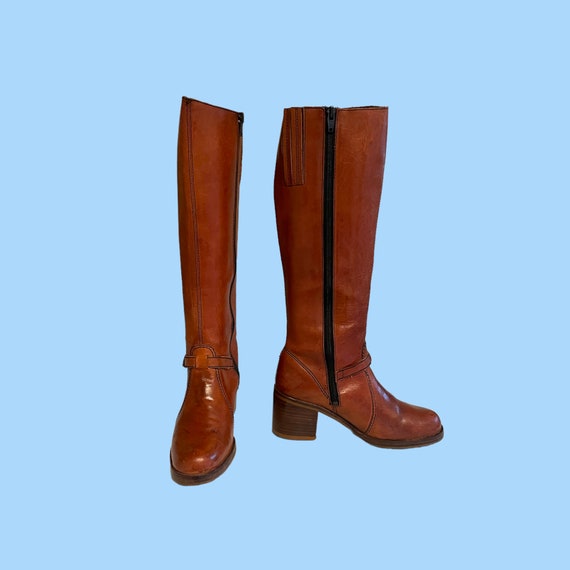 vintage boots-boots vintage-size 5.5 boots-brown … - image 9
