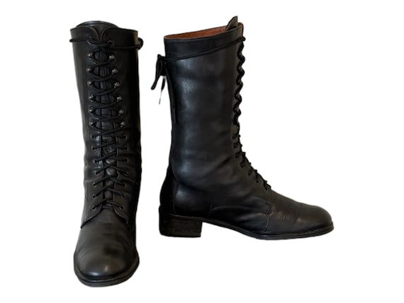 Vintage Boots-Black Boots-Lace Up Boots-US Women … - image 5