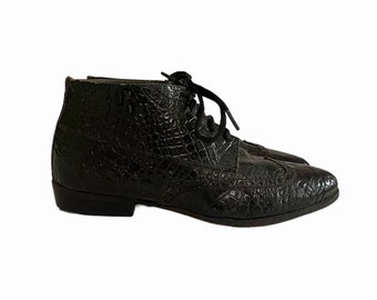 Men Vintage Leather Black Ankle Boots by Lacoste Size 11.5  display picture 1
