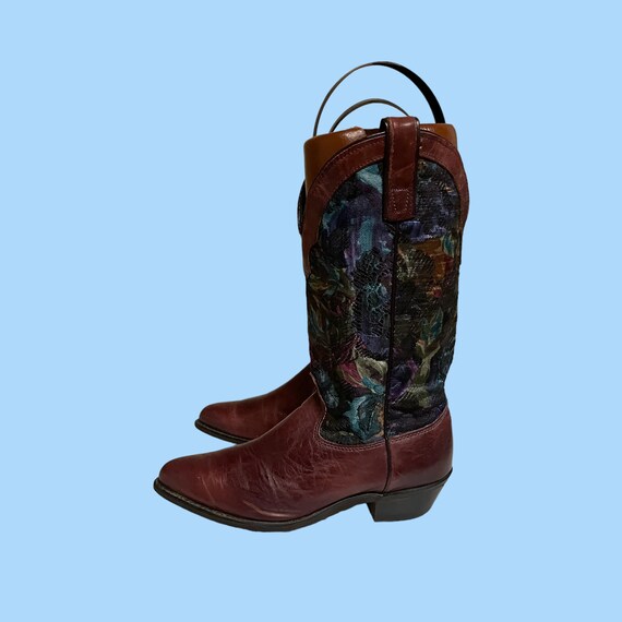 vintage boots-boots vintage-size 8 boots-red boot… - image 2