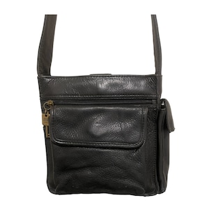 Vintage FOSSIL Purse-black Leather Purse-multi Compartment