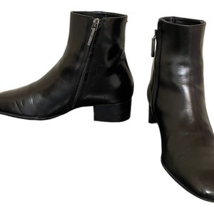 Vintage 1990s Black Leather Zip Up Women Ankle Boots-US Women Size 8.5 image 7