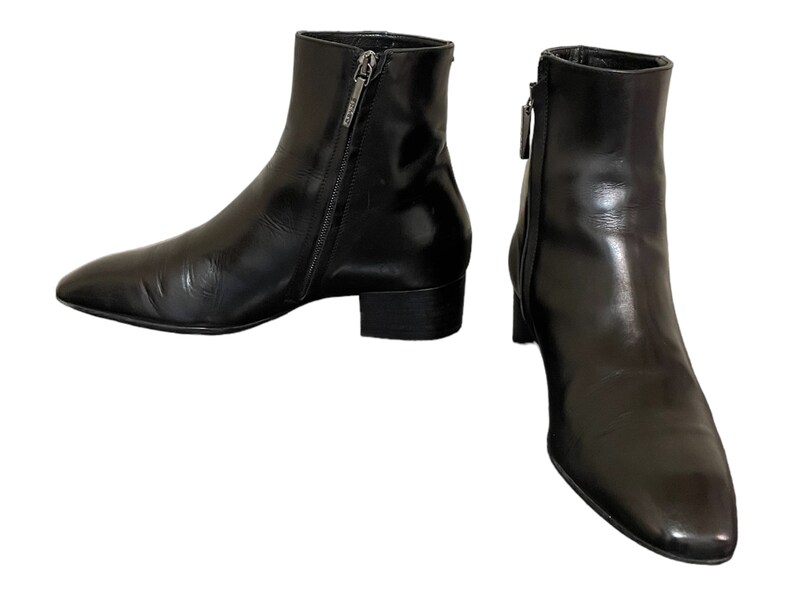 Vintage 1990s Black Leather Zip Up Women Ankle Boots-US Women Size 8.5 image 7