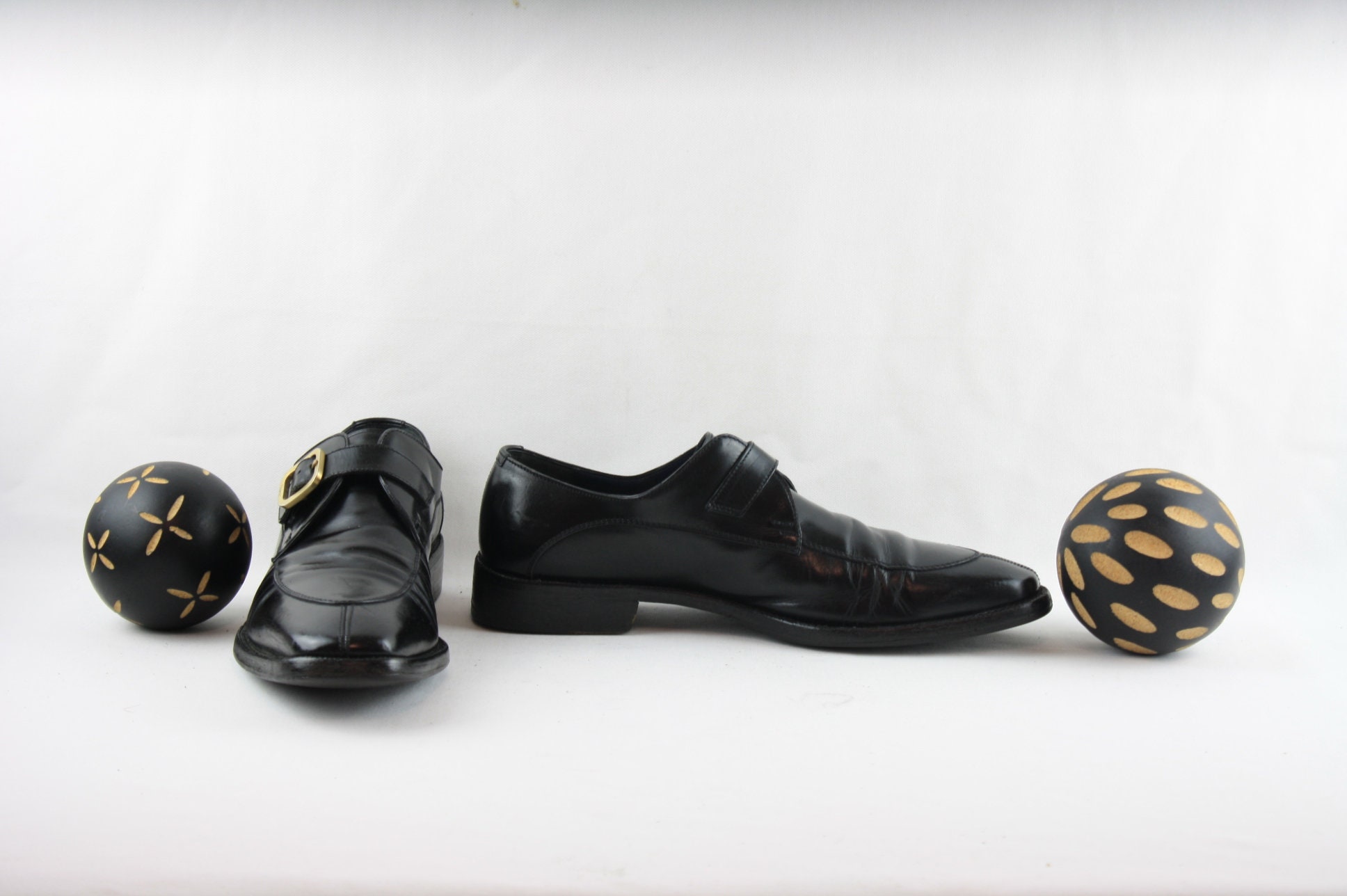Vintage Ferragamo Black Leather Loafers - Mens Size 10.5 D 