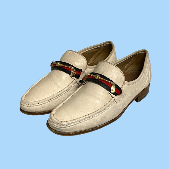 Vintage Italian Leather Loafers: 80s White Slip-ons With 