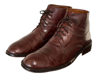 Buy Men Vintage Leather Brown Ankle Boots by Bruno Magli  display picture 3