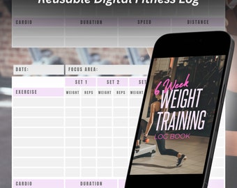 Digitale fitnessplanner, logboek gewichtstraining, workoutplanner